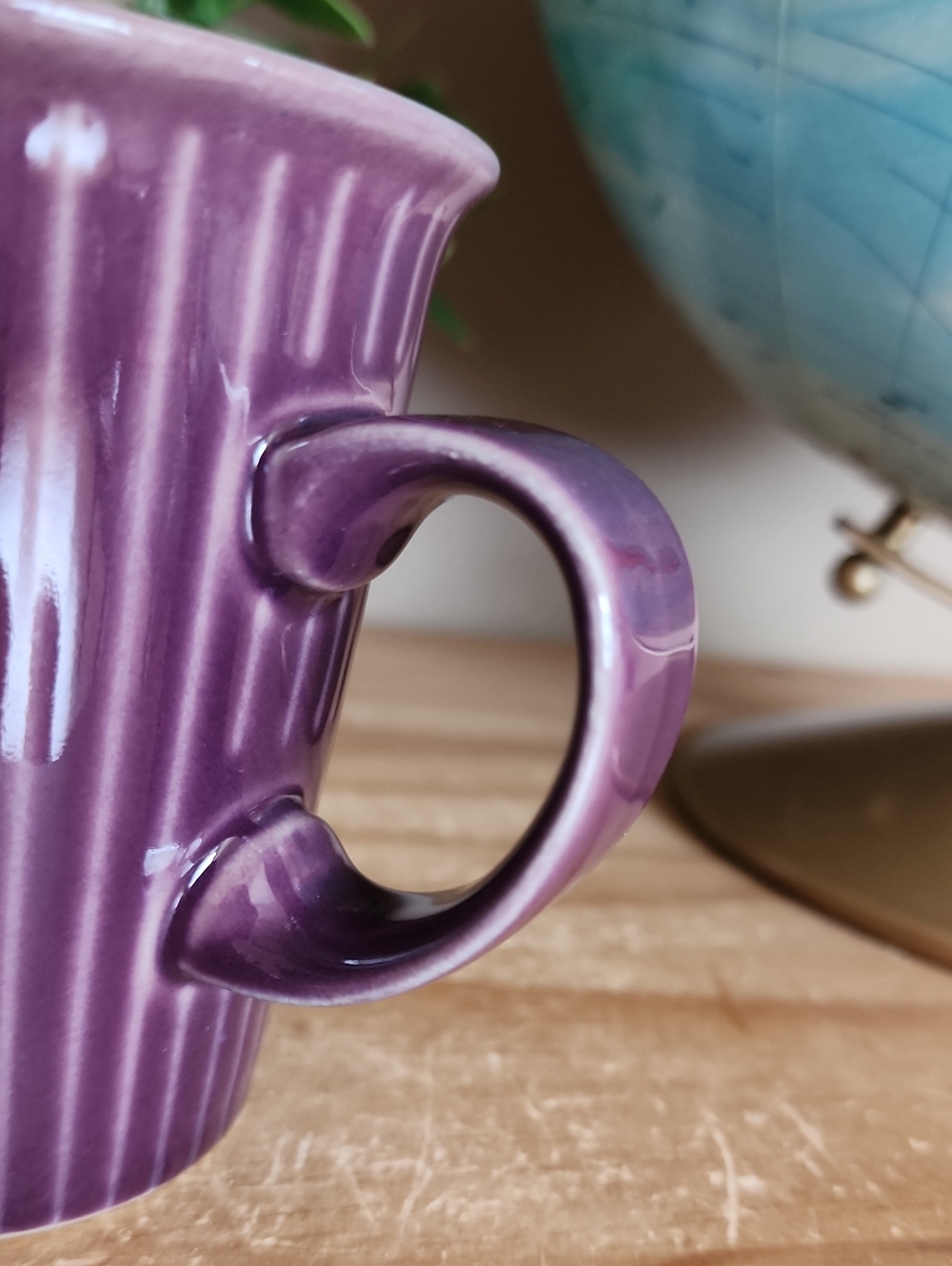 Purple Ribbed Ceramic Mug - Home Dining - Picture 2 of 11